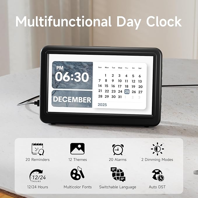 Raynic Date Clock, Digital Calendar Clock - Image 8