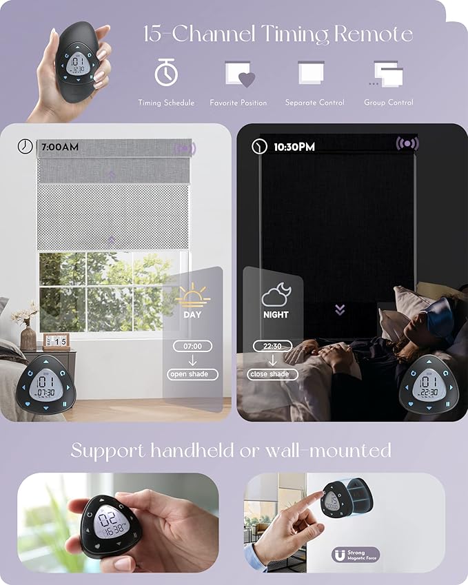 Graywind Motorized Dual Shades for Windows Smart Double Blinds Blackout and - Image 5