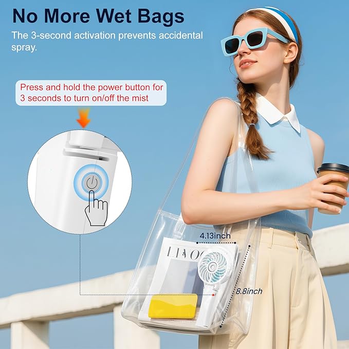HandFan Upgraded Portable Misting Fan, Handheld Spray Water Mister Fan - Image 5