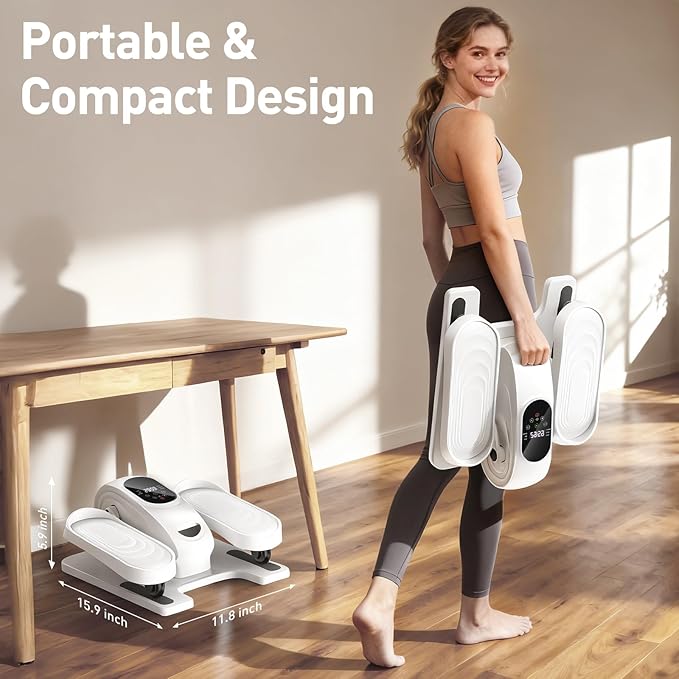 DamKee Under Desk Elliptical Exercise Machine, Electric Ellipse Leg Exerciser - Image 9
