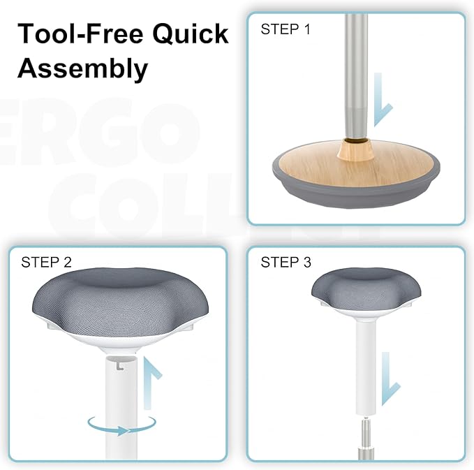 Wobble Stool - Adjustable Height Standing Desk Chair | Sit Stand Stool - Image 7