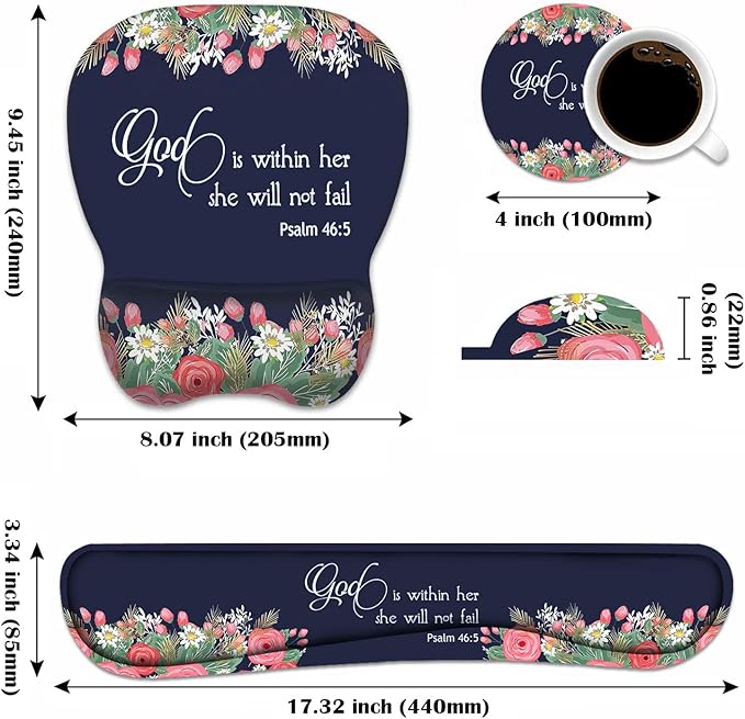 Ergonomic Mouse Pad Wrist Support and Keyboard Wrist Rest Set - Image 2