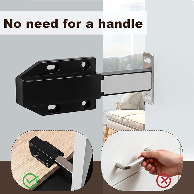 4 Pack Magnetic Push Latch ，Heavy Duty Magnetic Touch Latch，for Push to Open - Image 4