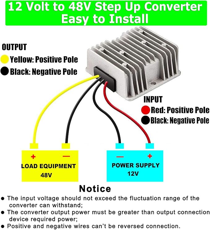 EAGWELL 12V to 48V Boost Converter 12 Volt to 48V 288W 6A Step Up Converter - Image 6