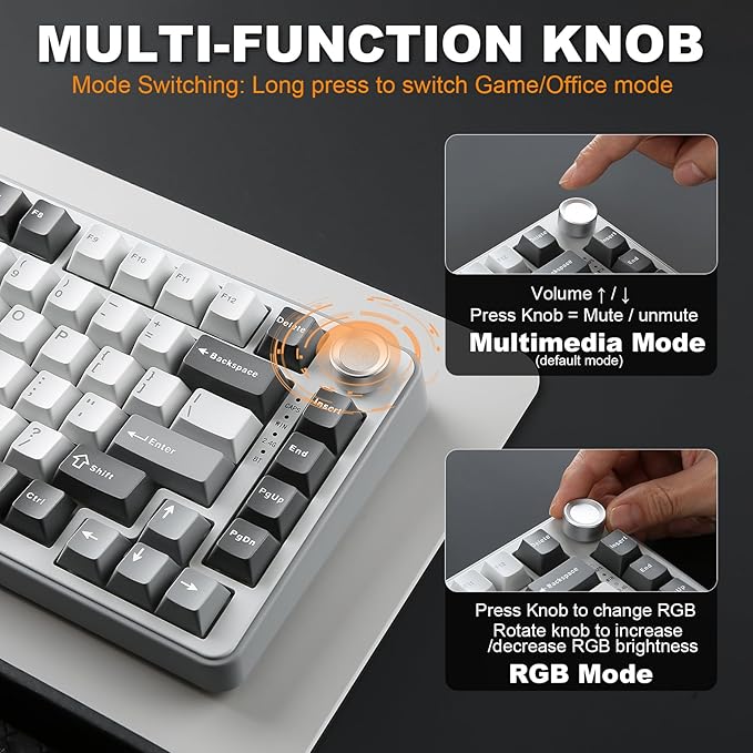 YUNZII B75 PRO Wireless Mechanical Keyboard, 75% Layout - Image 7