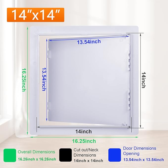 Suteck Plastic Access Panel for Drywall Ceiling 14 x 14 Inch Reinforced - Image 2