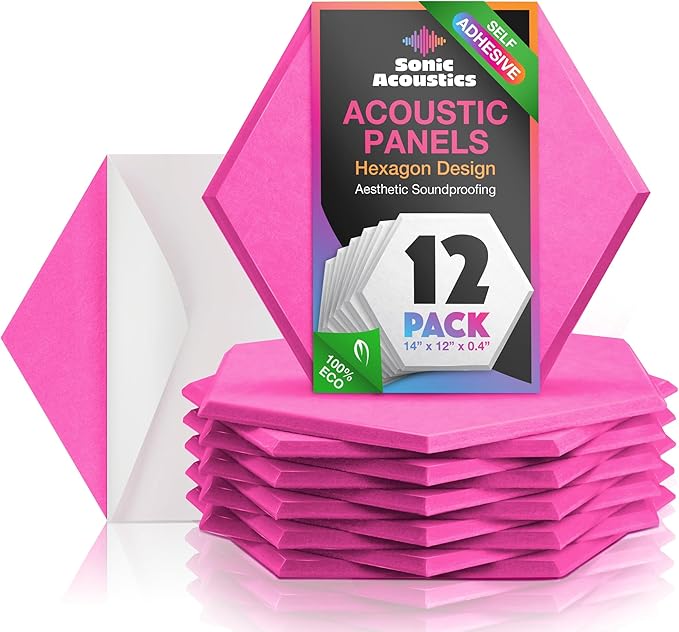 Acoustic Panels 12 Pack Soundproof Wall Panels, High-Density Wall Decoration by SonicAcoustics
