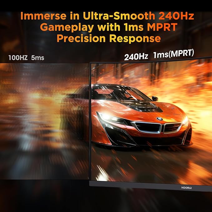 KOORUI 25 Inch Curved Gaming Monitor 240Hz FHD 1080P Computer Monitor, 1500R - Image 2