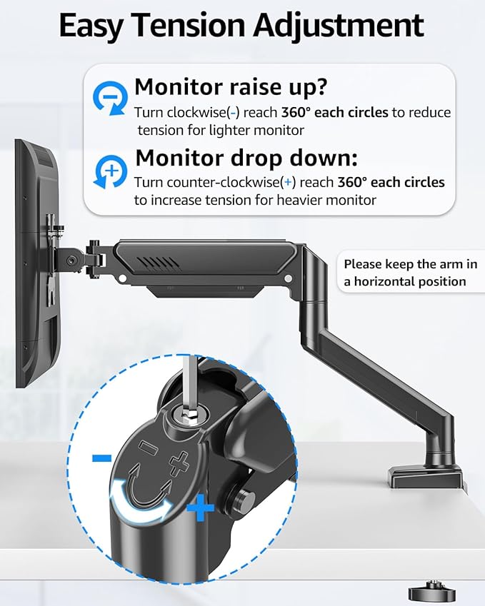 Dual Monitor Stand fits up to 32 inch, 4.4-22 lbs Computer Screens, Dual - Image 7