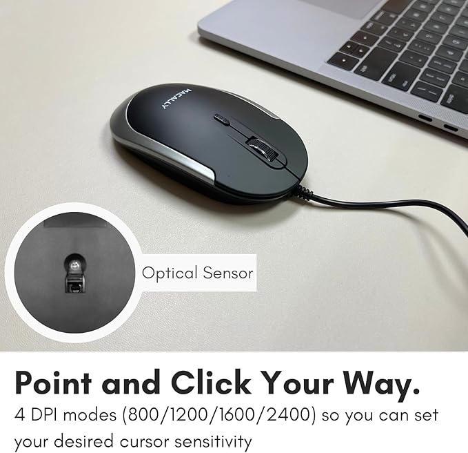 Macally Silent Wired Mouse - Image 8