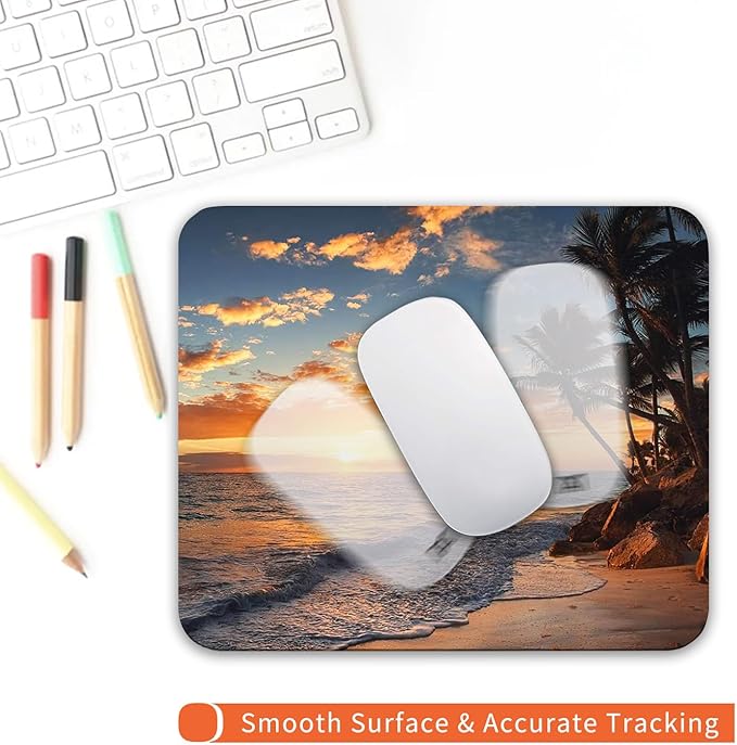 Armanza Square Mouse Pad Beach Sunset, Personalized Premium-Textured Custom - Image 4