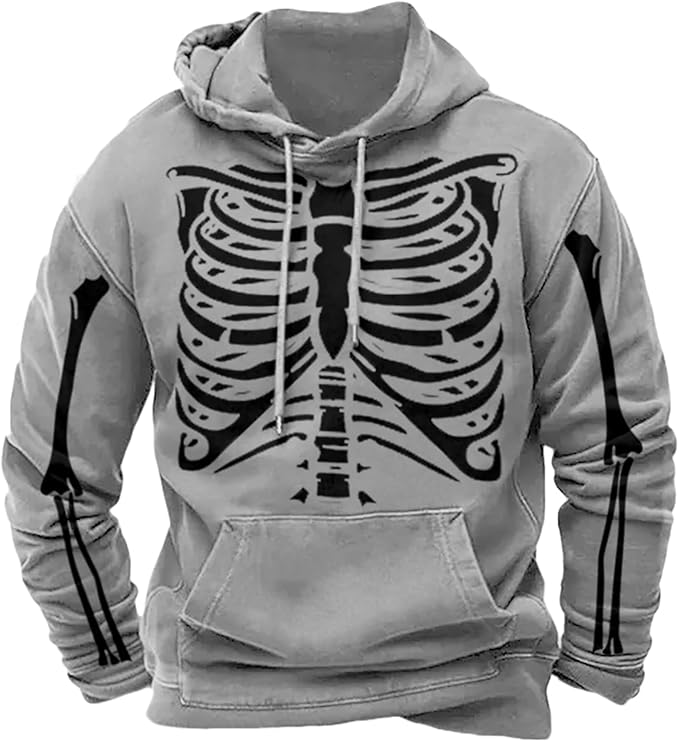 Halloween Hoodie Men Graphic Pumpkin Ghost Printed Sweatshirt Casual Trendy by Spatofa