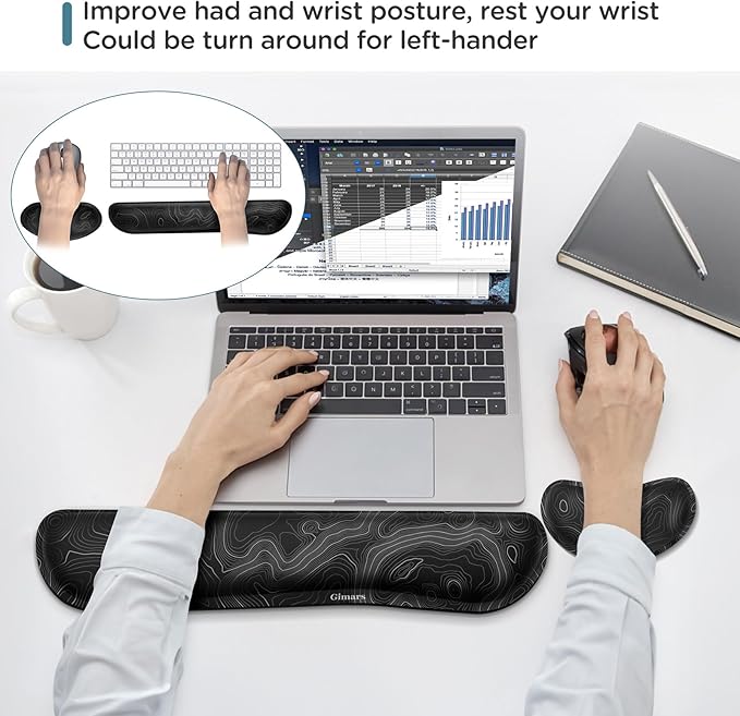 Gimars Enlarge Silky and Superfine Fabric Gel Memory Foam Keyboard Wrist Rest - Image 6