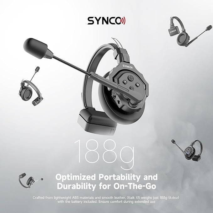 SYNCO XTALK X5 Wireless Headset Intercom System 2.4GHz Full Duplex 400 Meter - Image 9