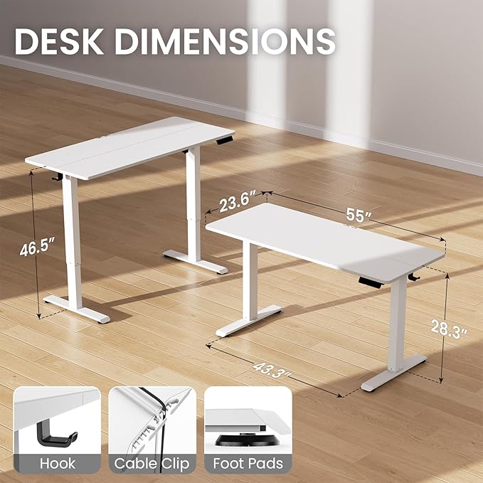 Veken 55 x 23.6 Inch Electric Standing Desk - Image 3