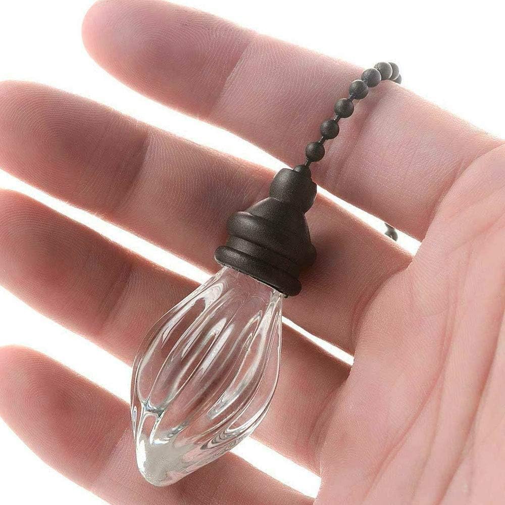Ceiling Fan Pull Chains Ornaments 12 Inches Light Pull Chains with Acrylic Pendant Decorative Extensions for Ceiling Light Lamp Fan Chain(Bronze) 2 Pcs