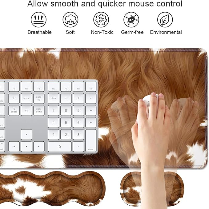 4 in 1 Ergonomic Keyboard Wrist Rest & Mouse Pad Wrist Rest Set, Large XXL - Image 3