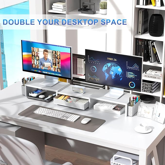 gianotter Dual Monitor Stand Riser, Desk Organizer - Image 6