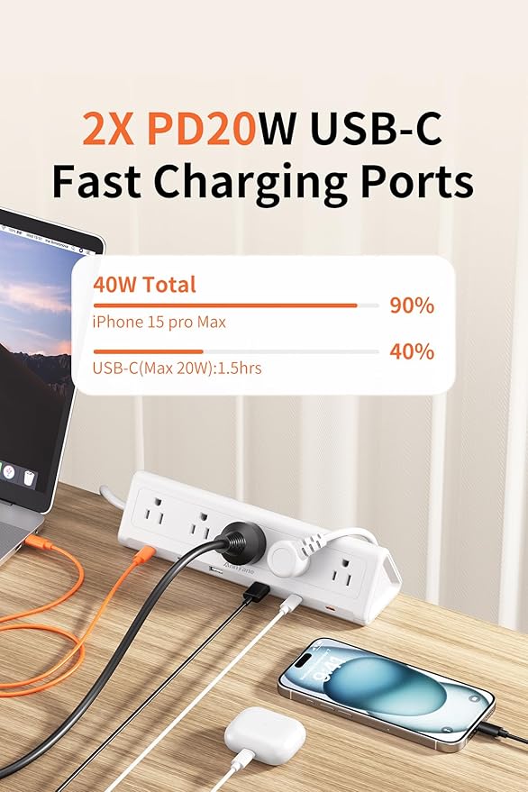 6.5 FT Desk Clamp Power Strip - Image 6