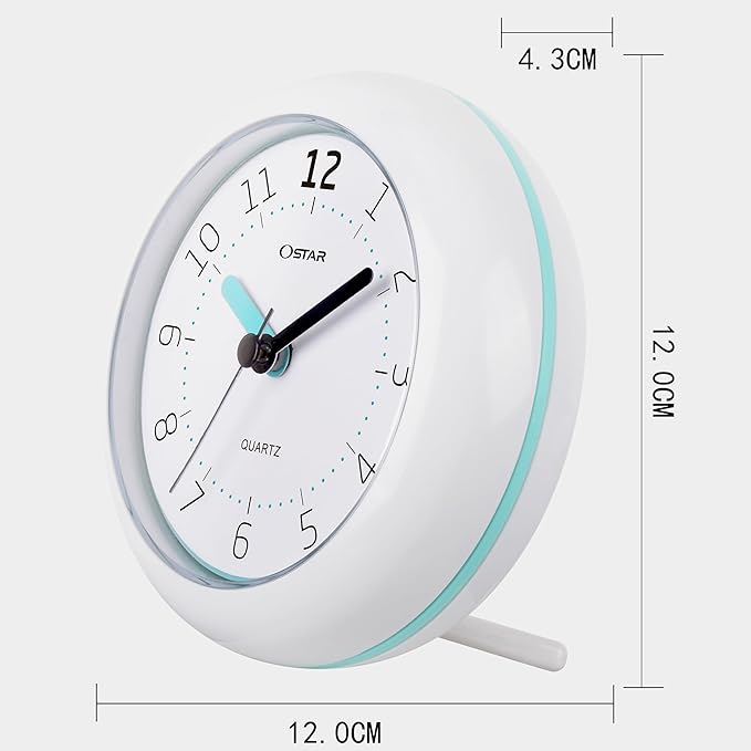 OSTAR Waterproof Bathroom Shower Clock, Analog Quartz Clock Hanging Stand Dual - Image 3