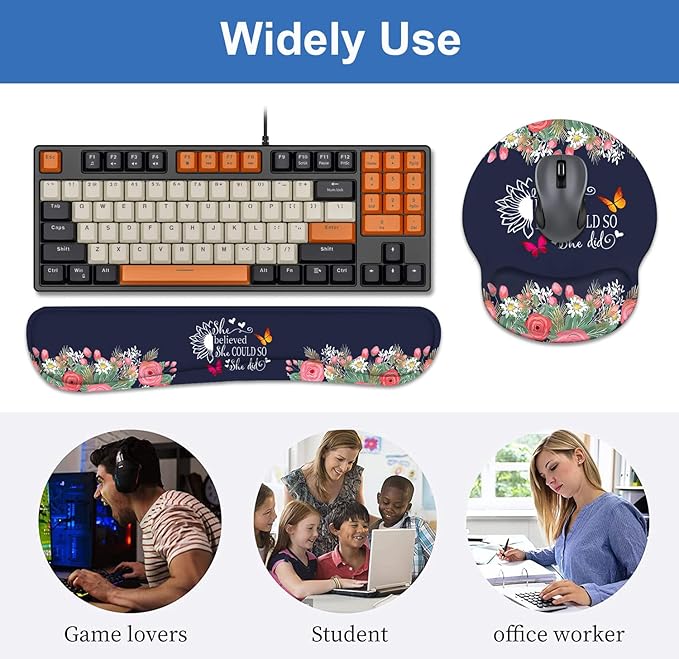 Keyboard Wrist Rest + Mouse Pad Wrist Support Set - Image 7