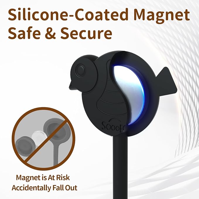 SOLIDATOR Playful Bird Magnetic Cable Ties – 24 Pack, Reusable Silicone Cord - Image 6