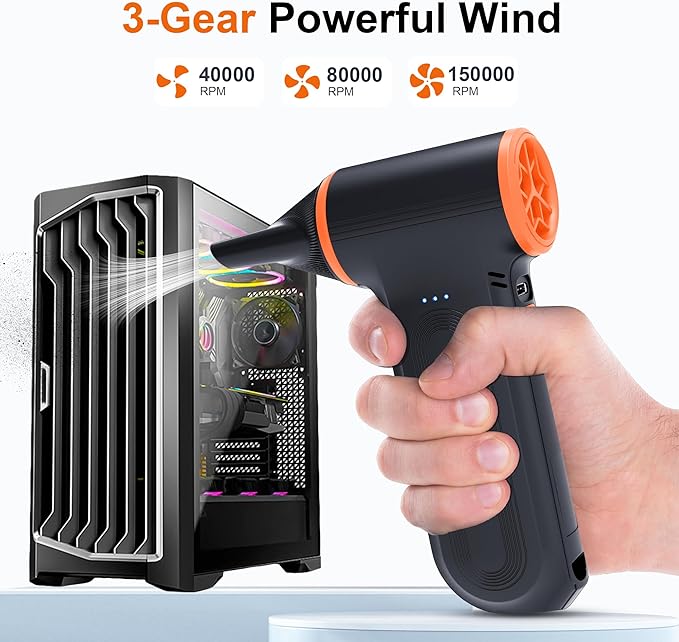 JUFINX X117 Compressed Air Duster-150000RPM Super Power Snow Blower, 3-Gear - Image 4