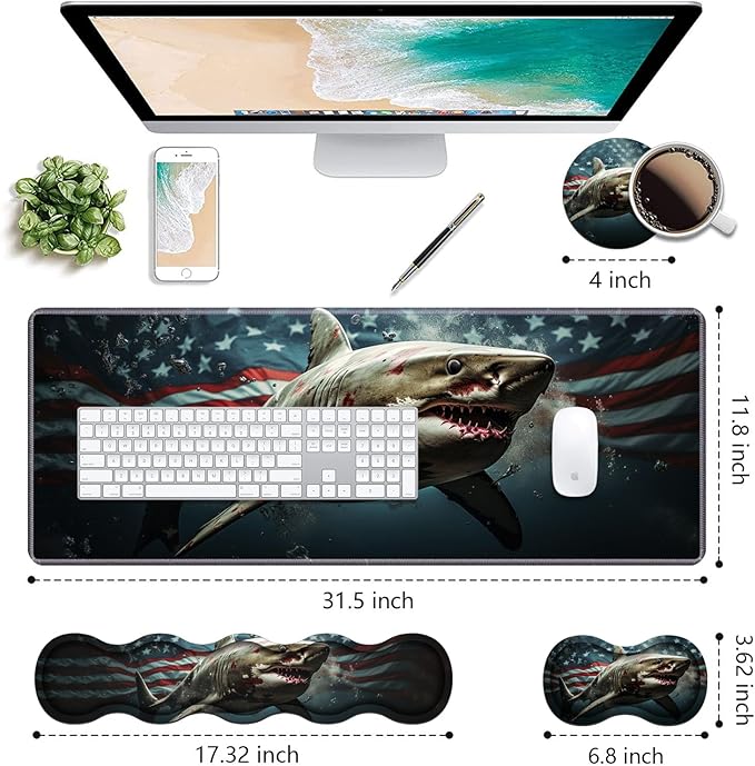 Ergonomic Keyboard Wrist Rest & Mouse Pad Wrist Rest Set, Large XXL Gaming Desk - Image 2