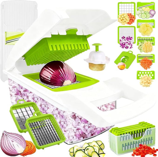 Dewpeton Pro-Series 16-in-1 Mandoline Slicer & Spiralizer, Veggie Chopper by Dewpeton