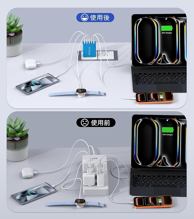 USB C Wall Charger, 60W USB C Charger Block 5-Port PD Fast Charging Blocks - Image 6