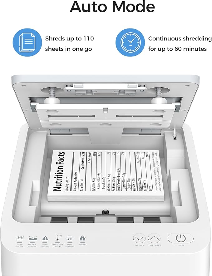 110-Sheet Micro-Cut Paper Shredder Auto Feed Shredders P-4 High Security - Image 2