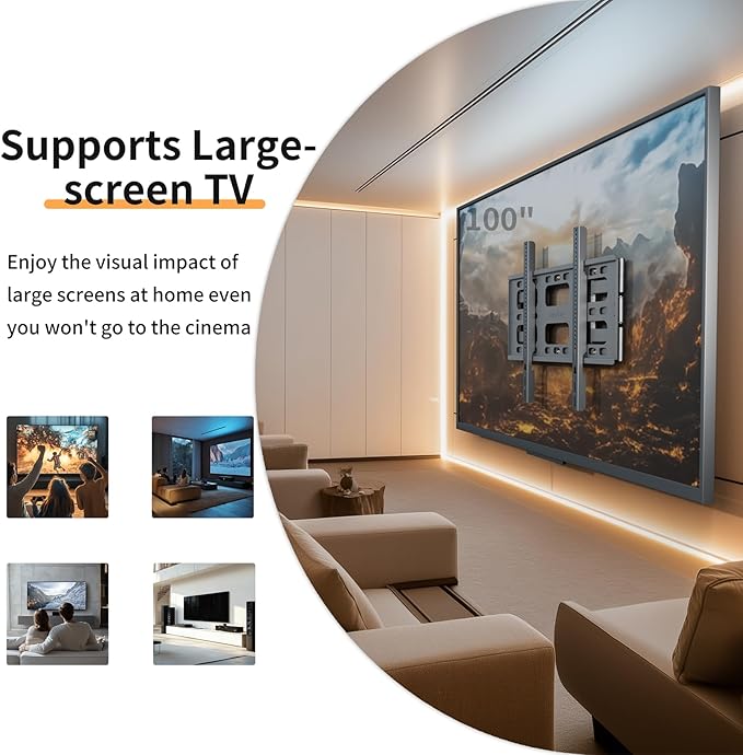 unho Heavy TV Wall Mount for 55 65 75 85 86 95 98 100 Inch TVs up to 264 lbs - Image 8