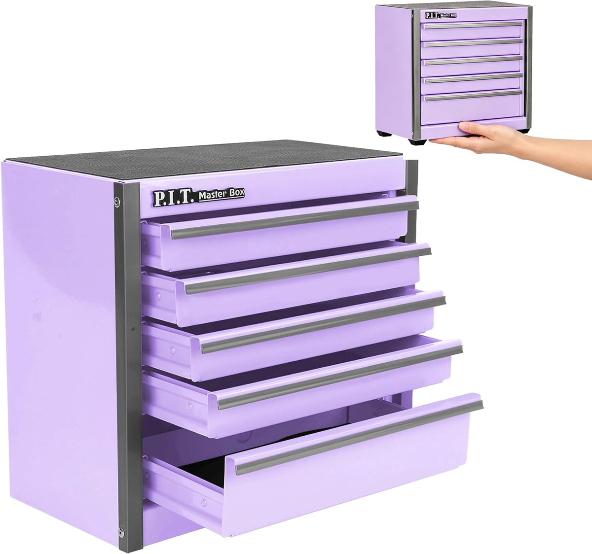 mini tool box with 5 drawer,purple metal toolbox, main product view