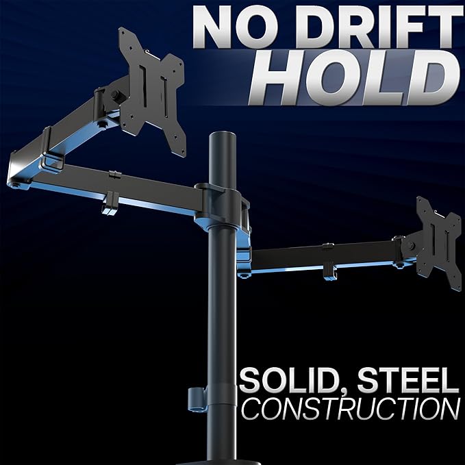VIVO Dual Ultrawide Monitor Desk Mount, Heavy Duty Fully Adjustable Steel Stand - Image 8