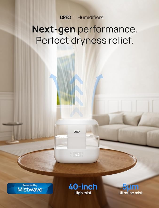 DREO Smart Humidifiers for Bedroom, Top Fill 4L Supersized Humidifier Large Room - Image 4