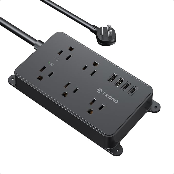TROND Power Strip Surge Protector, 5 Widely-Spaced Outlets by TRONDOfficial