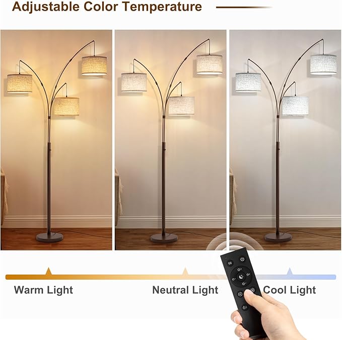 Fansdrick 3 Light Arc Floor Lamps - Image 5