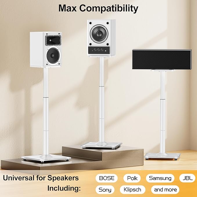 ELIVED Universal Speaker Stands Height Adjustable 28"-37.4", Bookshelf Speaker - Image 7