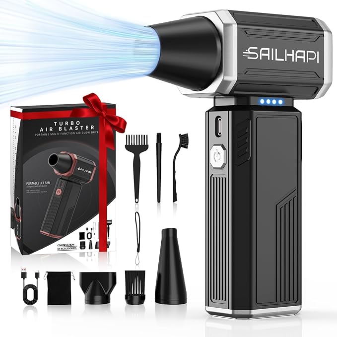 SAILHAPI Compressed Air Duster 300000RPM, Handheld Office Duster Brushless by SAILHAPI
