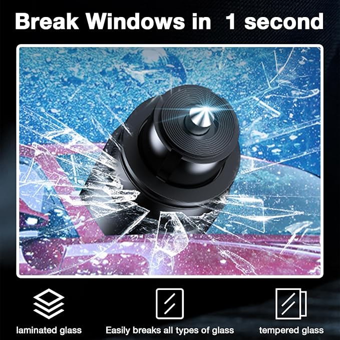 MOTORBUDDY Car Window Breaker Tool, 2-in-1 Window Breaker Seatbelt Cutter - Image 2