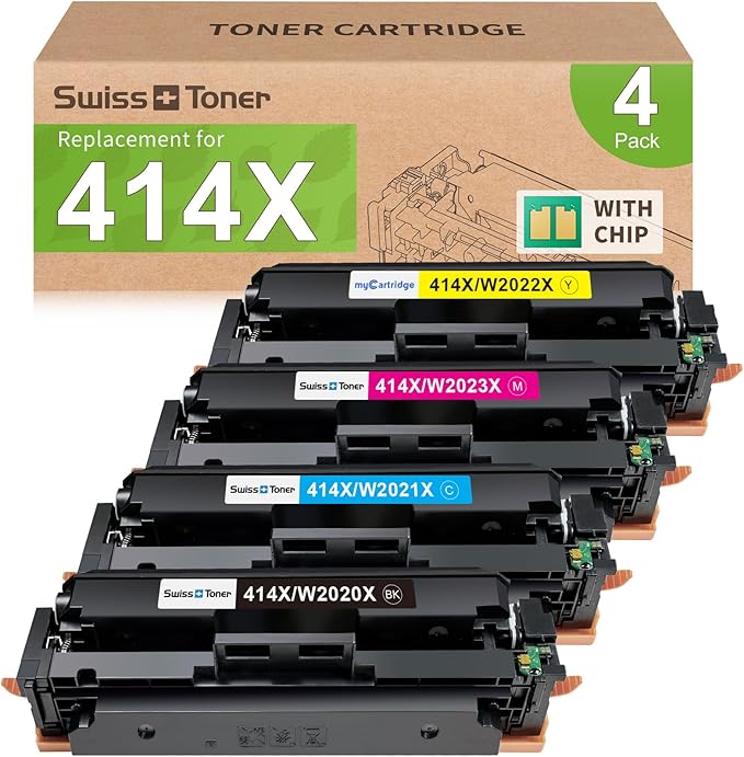 swiss toner 414X Toner Cartridges 4 Pack by swiss+toner