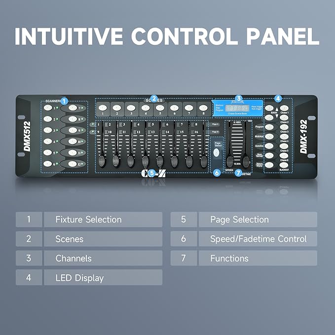 CO-Z 192 DMX 512 Stage DJ Light Controller Lighting Mixer Board Console - Image 3