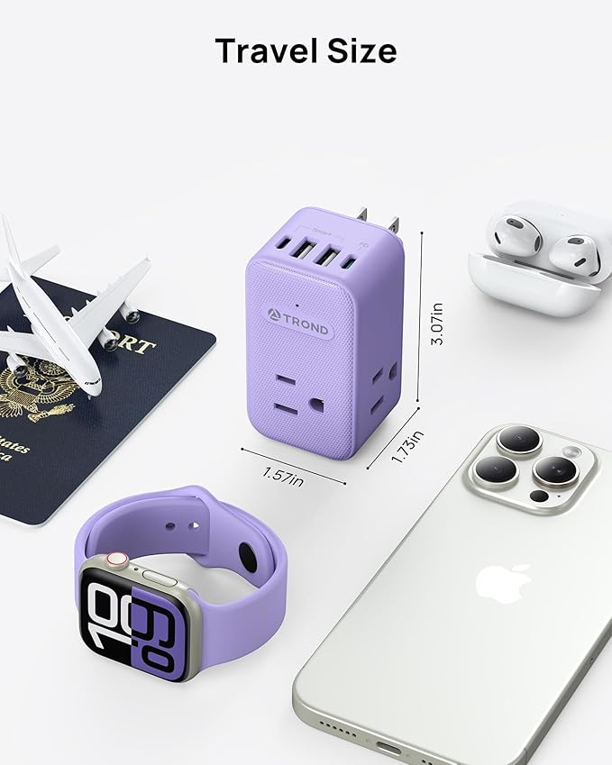 TROND Multi Plug Wall Outlet, 3 AC Outlet Extender - Image 7