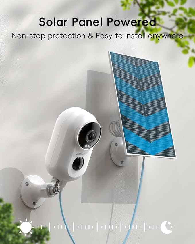 ZUMIMALL Solar Security Cameras Wireless Outdoor, 2K Outdoor Camera Wireless - Image 2
