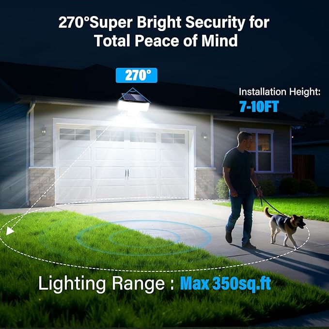 Adewalk Solar Lights Outdoor, 3500LM IP65 Waterproof Solar Street Lights - Image 2