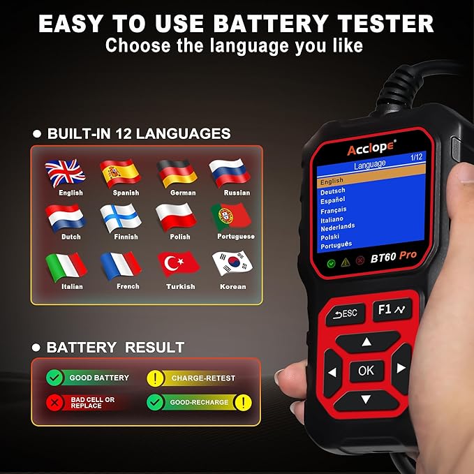 Acclope BT60 Pro Car Battery Tester - Image 8