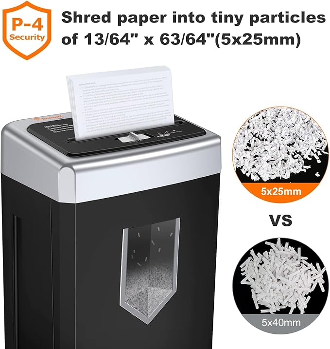 Bonsaii 15-Sheet Office Paper Shredder, 40-Minute Home Office Heavy Duty - Image 4