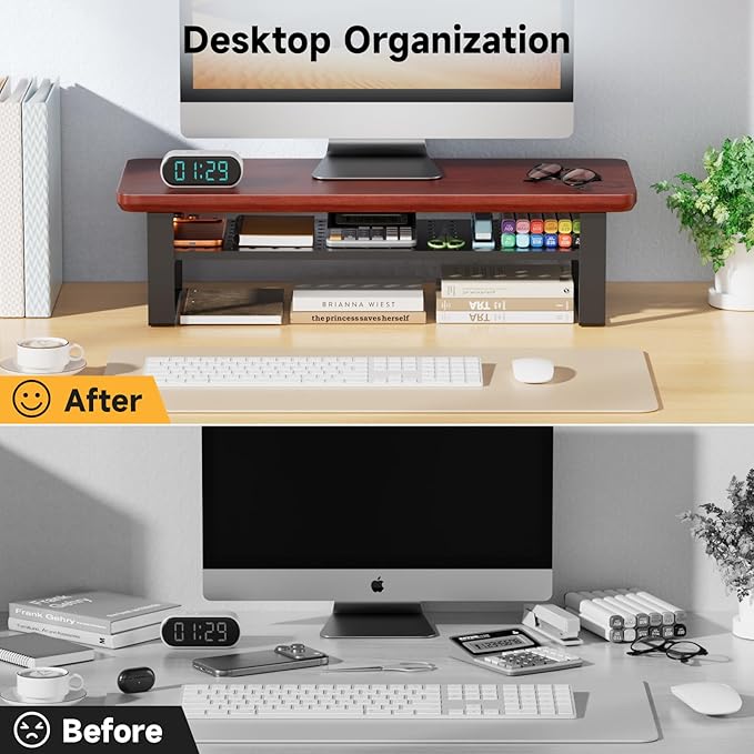 NestNeat Monitor Stand Riser, 24 Inch Computer Monitor Stand - Image 3
