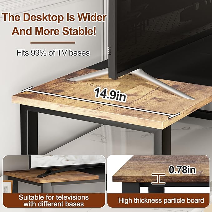 aboxoo 47" TV Riser for 32-60 inch TV, TV Riser Stand Shelf, Tabletop TV Stand - Image 5