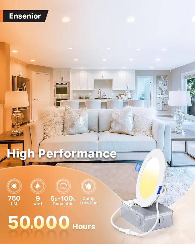 Ensenior 12 Pack 4 Inch Ultra-Thin LED Recessed Light - Image 2